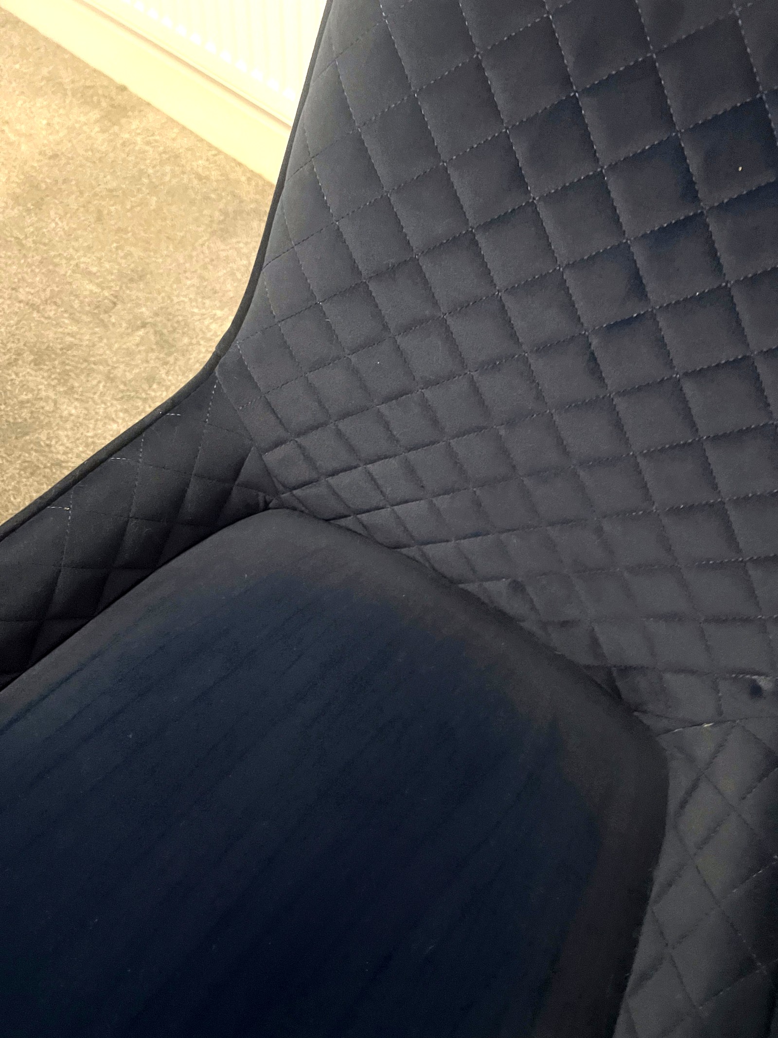 Upholstered chair after clean