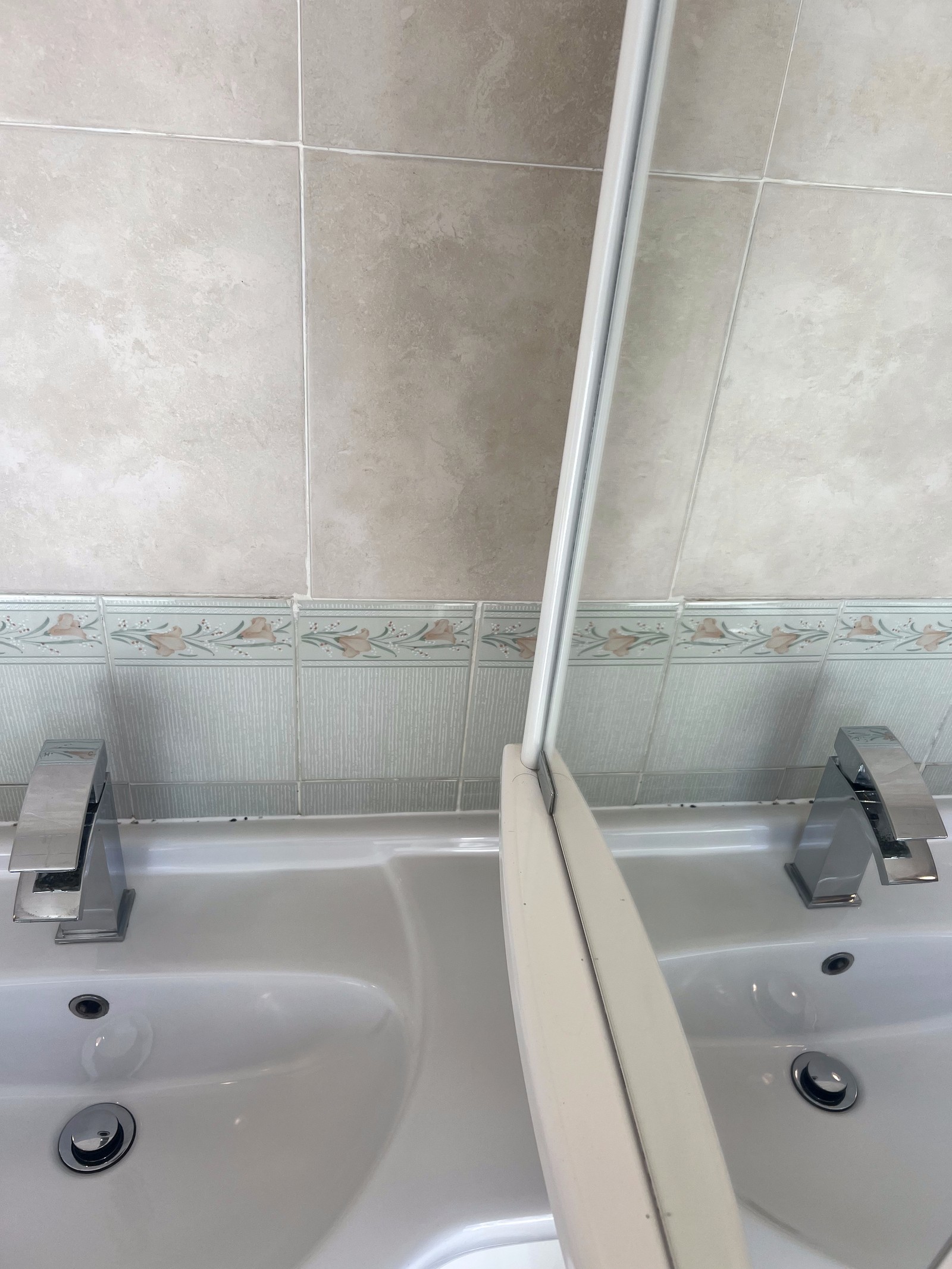 Dirty shower — limescale and grime