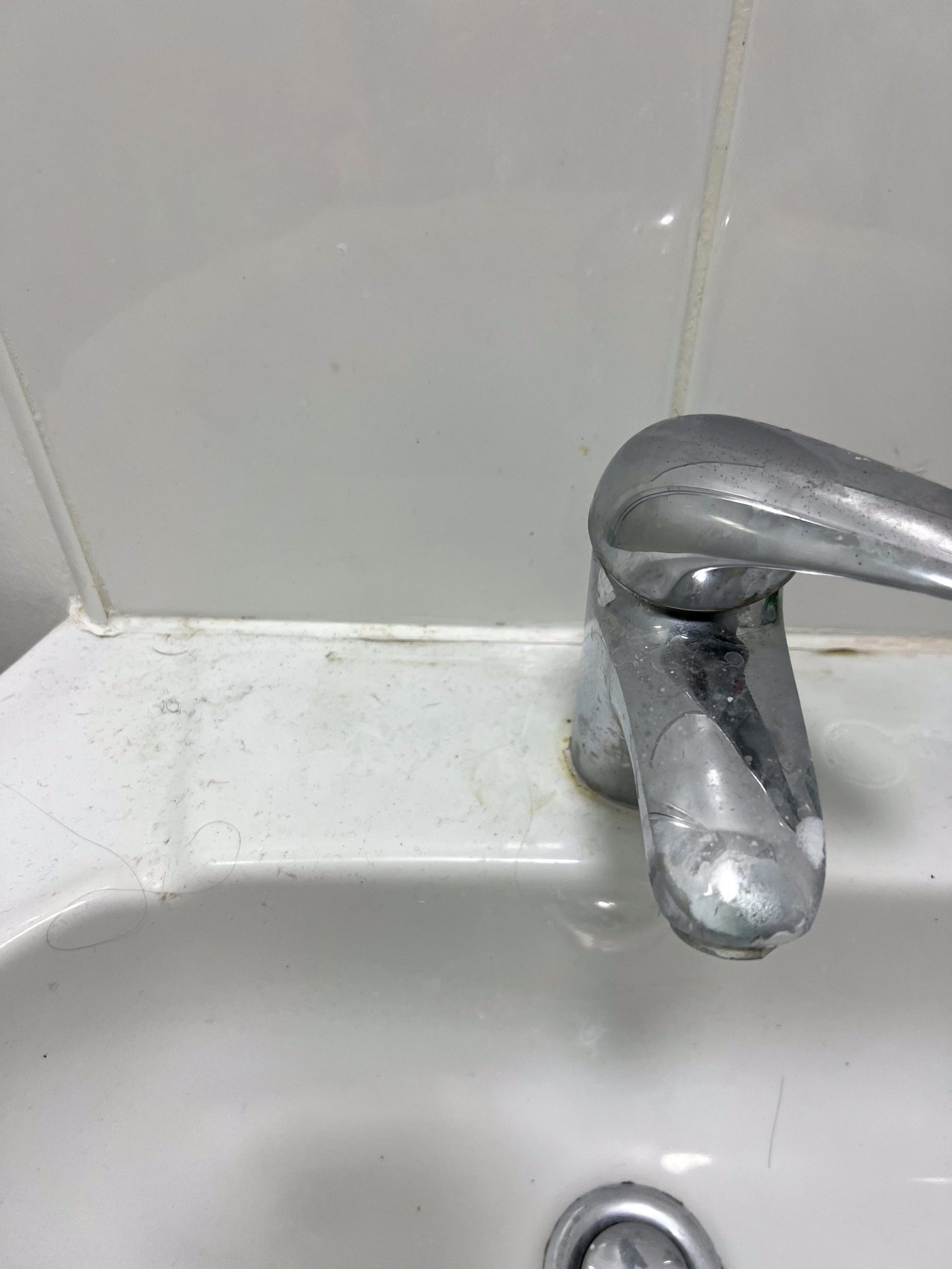 Bathroom tap before clean